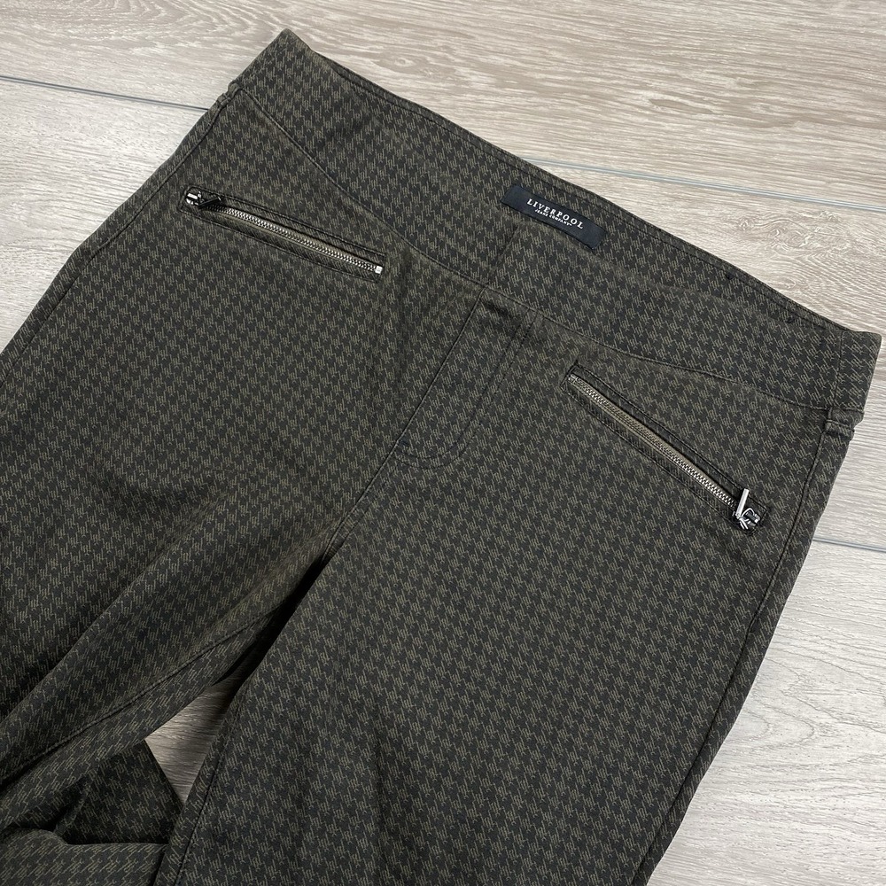 Liverpool Women's Heidi Stretch Pull On Legging Pants Brown‎ Houndstooth 16/33